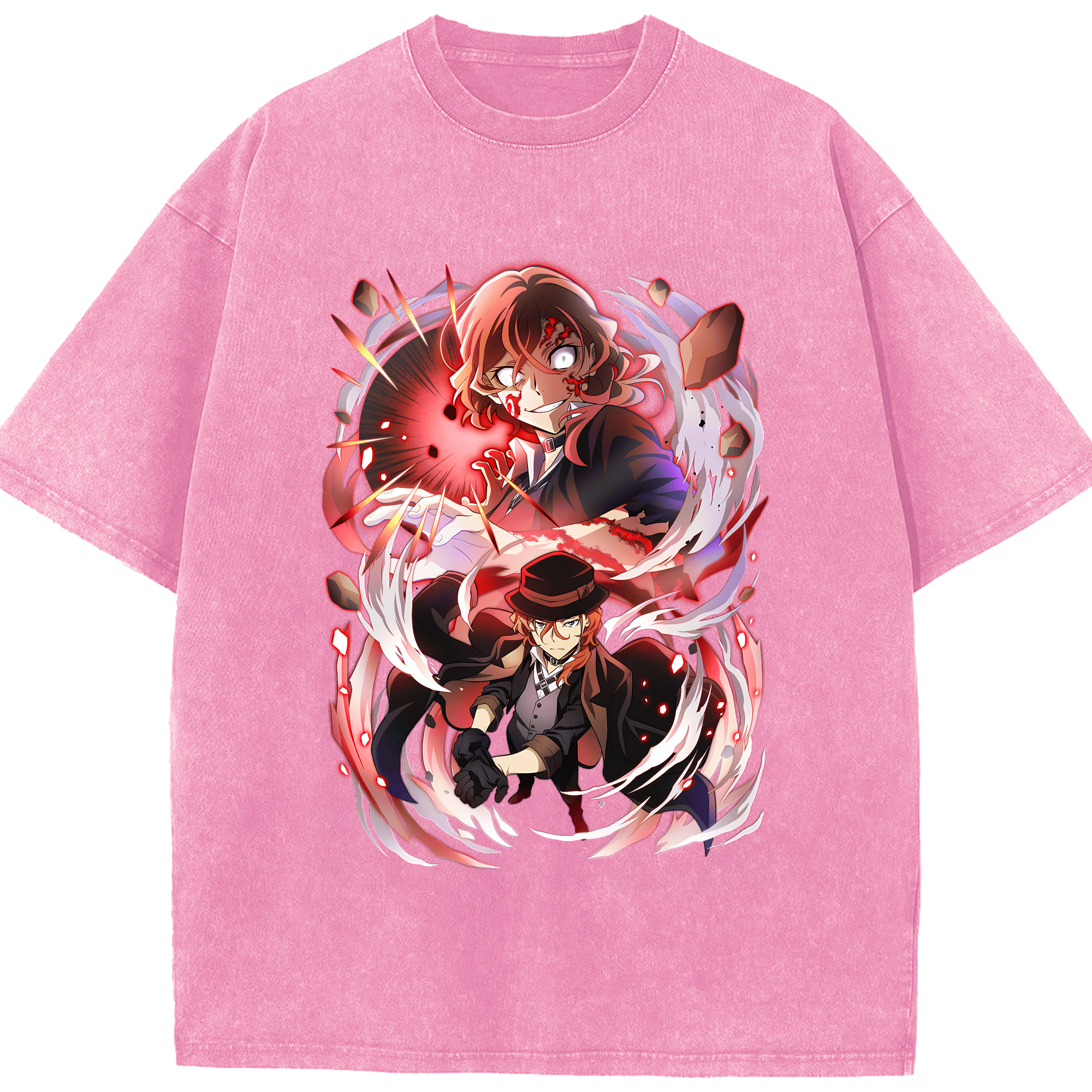 （画像用） 文豪ストレイドッグス Bungo Stray Dogs 綿100% ヴィンテージ風 半袖Tシャツ（フロントプリント）